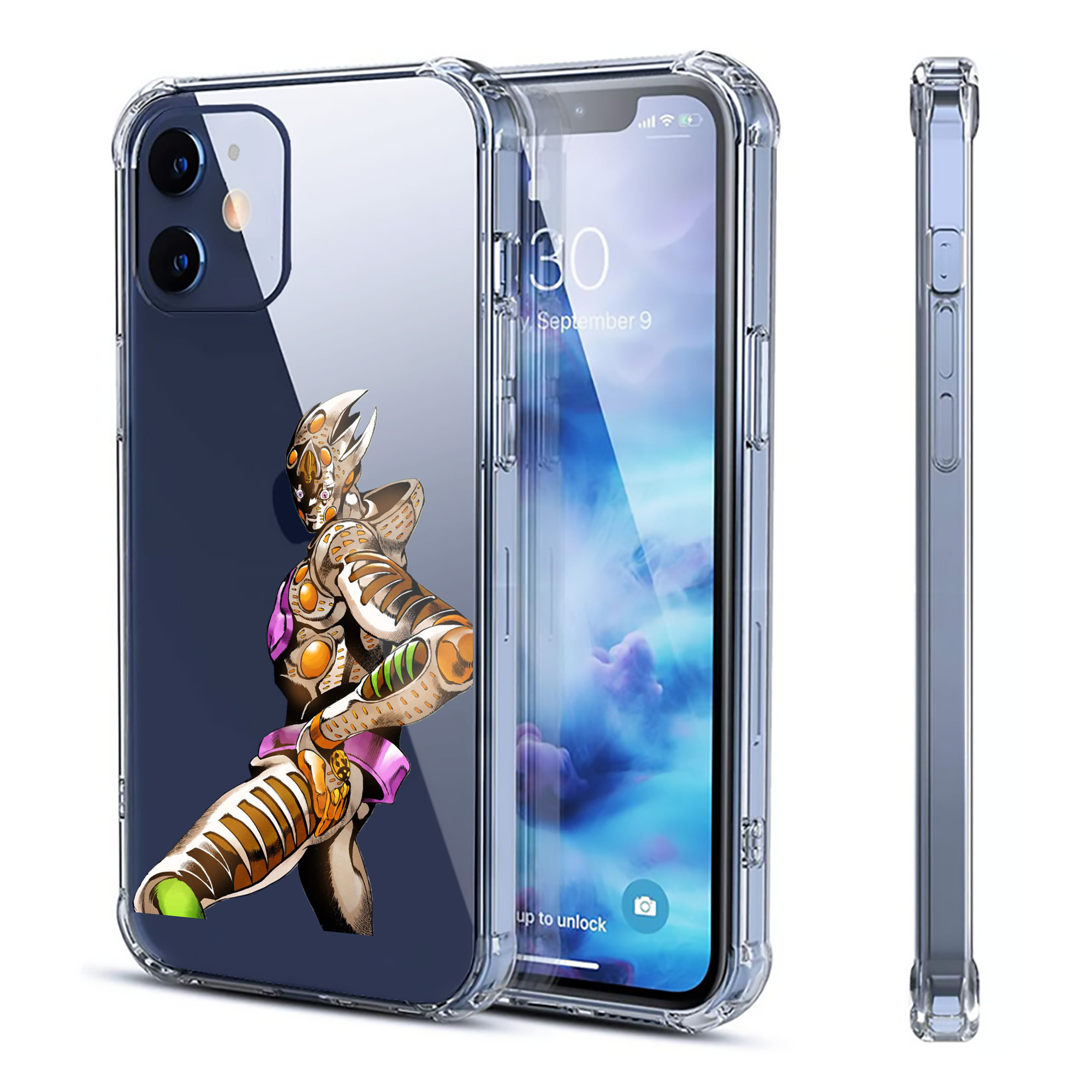 （画像用） ジョジョの奇妙な冒険 ジョルノ?ジョバァーナ JoJo's Bizarre Adventure Giorno Giovanna 【iPhone 12シリーズ対応】透明スマホケース（クリアソフトケース）